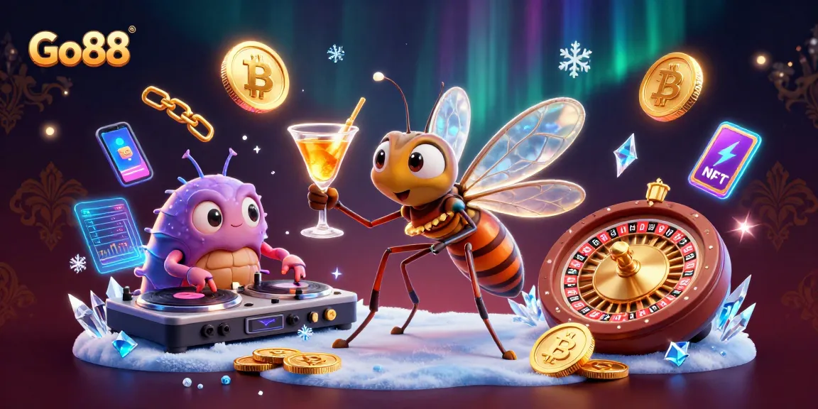 Experience the thrilling world of Go88 with vibrant casino elements and dynamic characters engaging in gaming action.