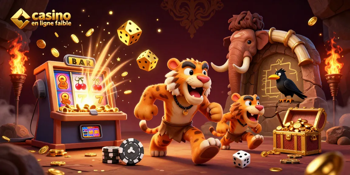 Explorez un casino en ligne fiable avec un duo préhistorique, dés et jetons, pour une expérience de jeu amusante.