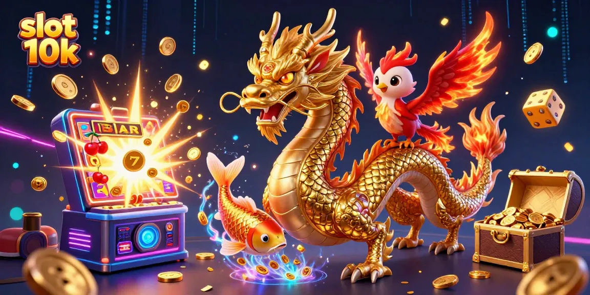 Experience thrilling gameplay with slot 10k in this vibrant 3D illustration packed with action and excitement.