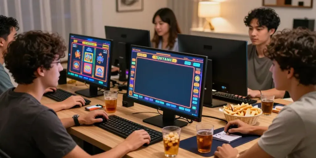 Pengalaman bermain slot gacor online dengan kelompok teman-teman di rumah.