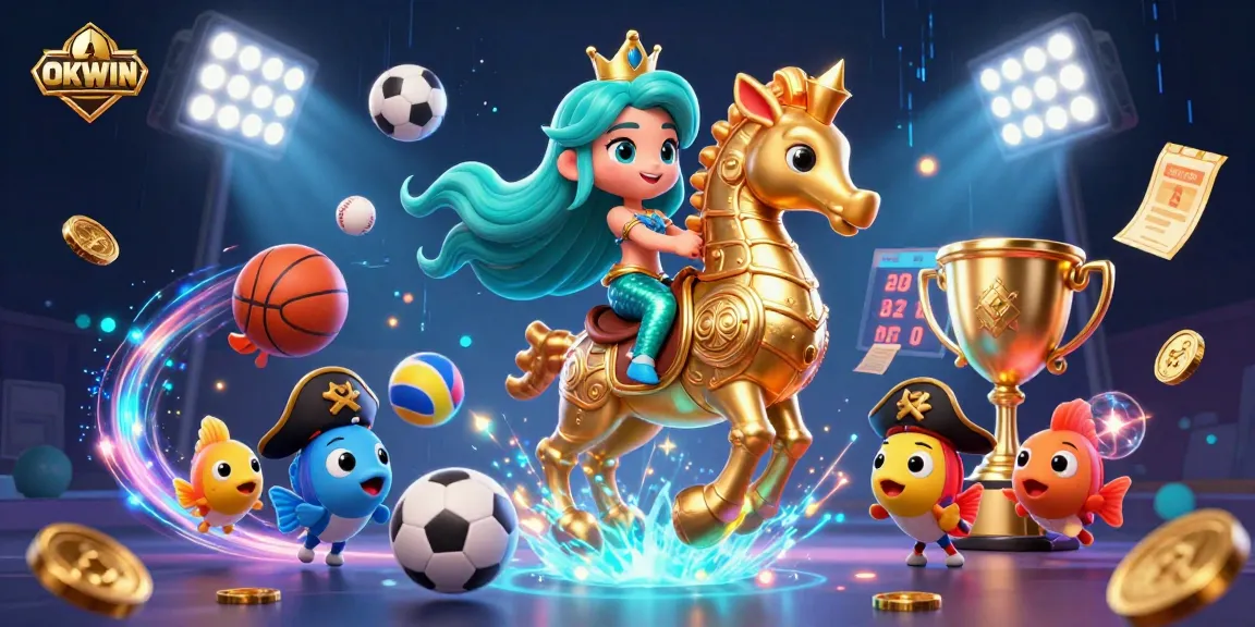 Experience the excitement of OKWIN sports betting with dynamic visuals and vibrant characters.
