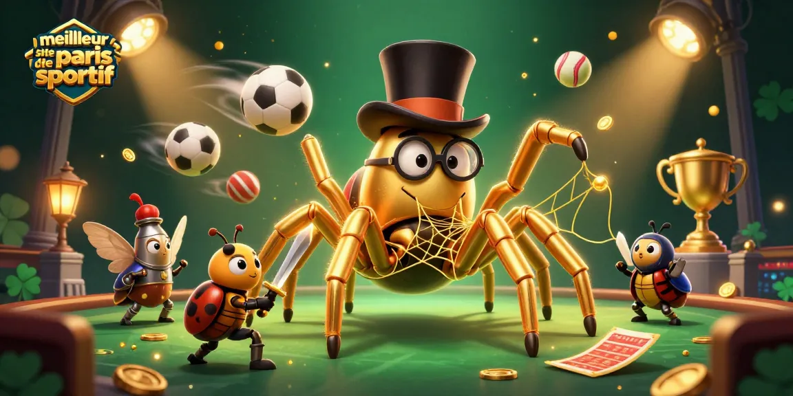 Pariez sur le meilleur site de paris sportif avec une scène animée de tarentule dorée et un chevalier scarabée.