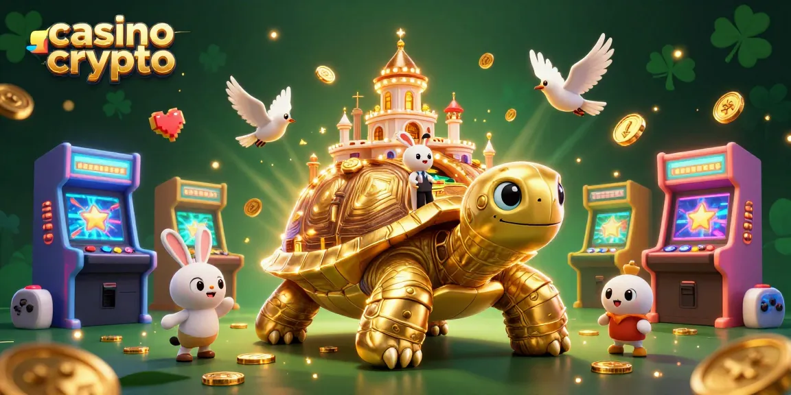 Jouez au casino crypto à travers un monde artistique avec une tortue géante et un revendeur de cartes