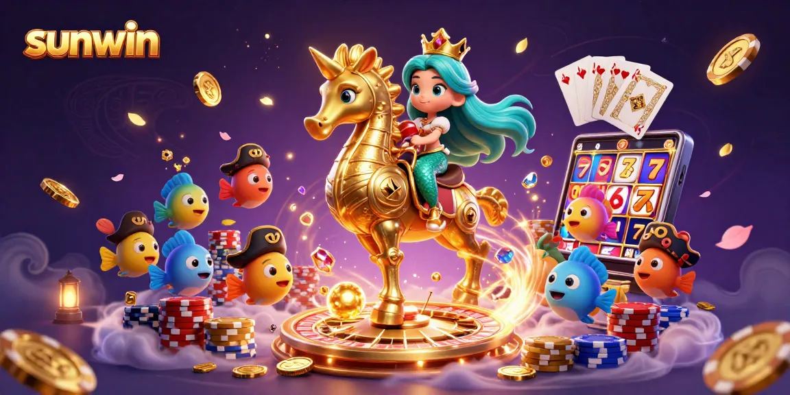 Win big with sunwin in this vivid underwater casino adventure featuring a mermaid and treasures.