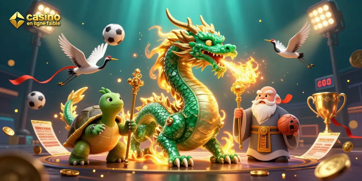 Jouer au casino en ligne fiable au milieu d'un dragon émeraude et de jeux de hasard passionnants.