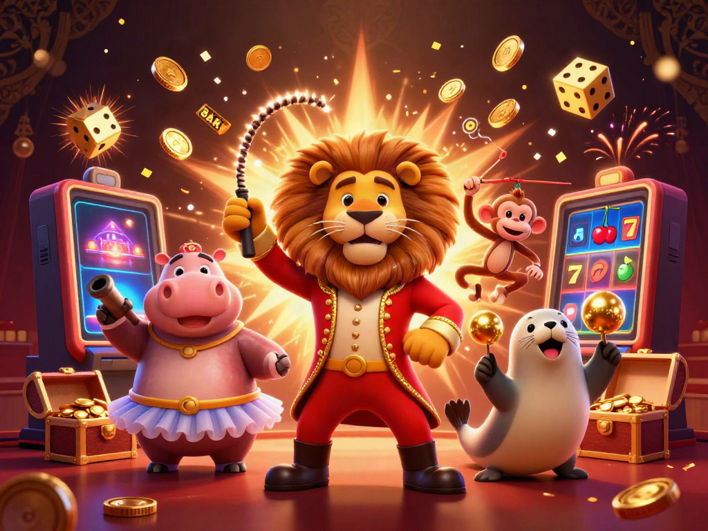 Experience excitement with tk88's vibrant casino illustration featuring dynamic characters and games.