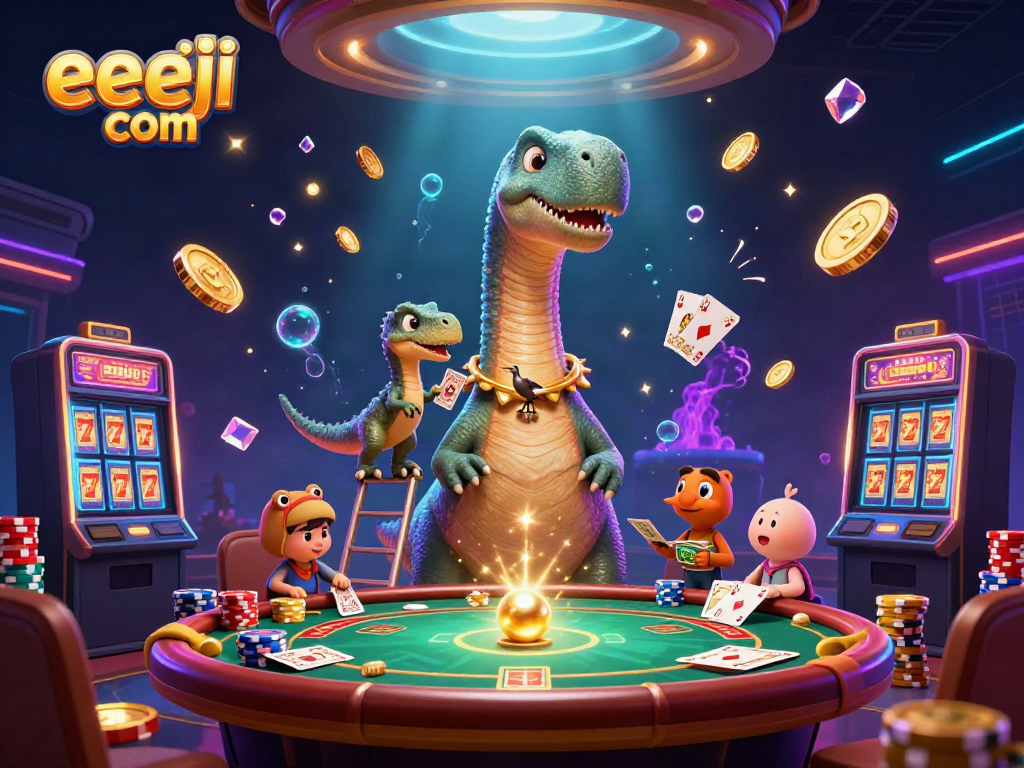 Experience vibrant casino action at eejl com with a playful dinosaur poker scene