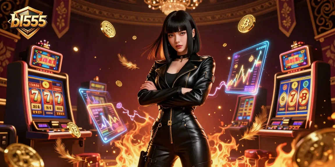 Engage with bl555's thrilling casino experience featuring a stunning Asian woman in a dynamic gaming scene.