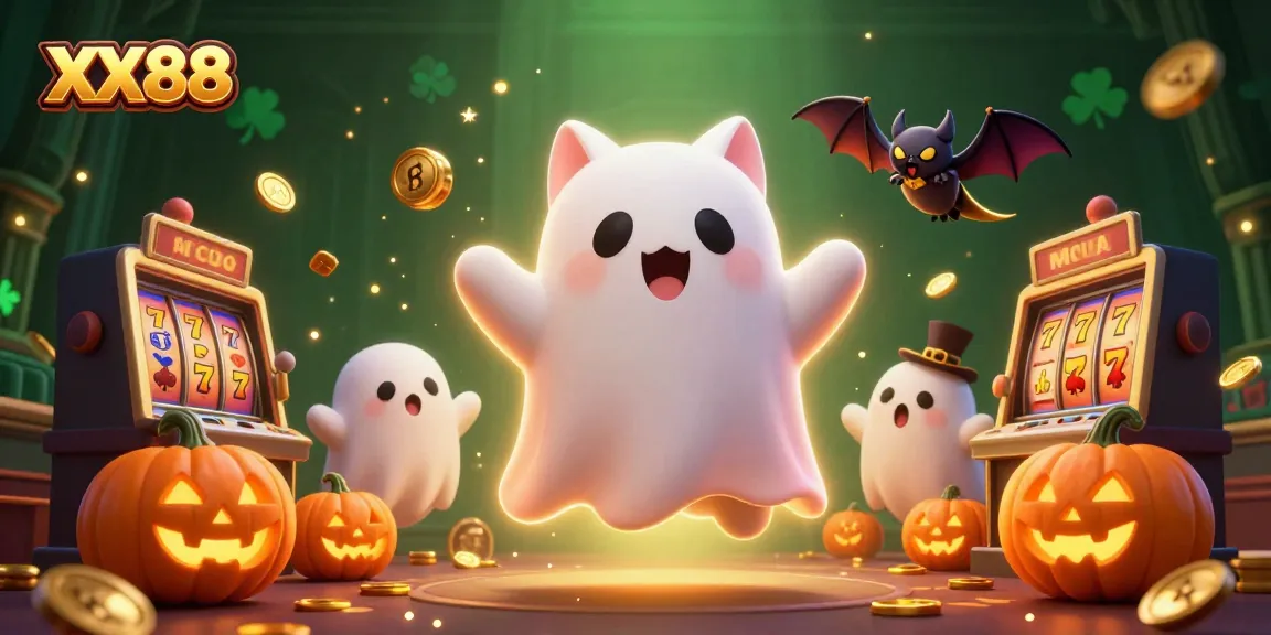 Experience thrilling gameplay at XX88 with an engaging ghost cat and vibrant casino elements