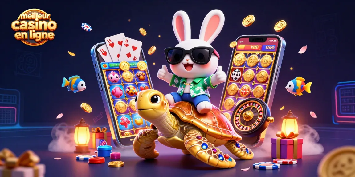 Jouez au meilleur casino en ligne avec des jeux amusants et des gains impressionnants dans cette illustration dynamique.