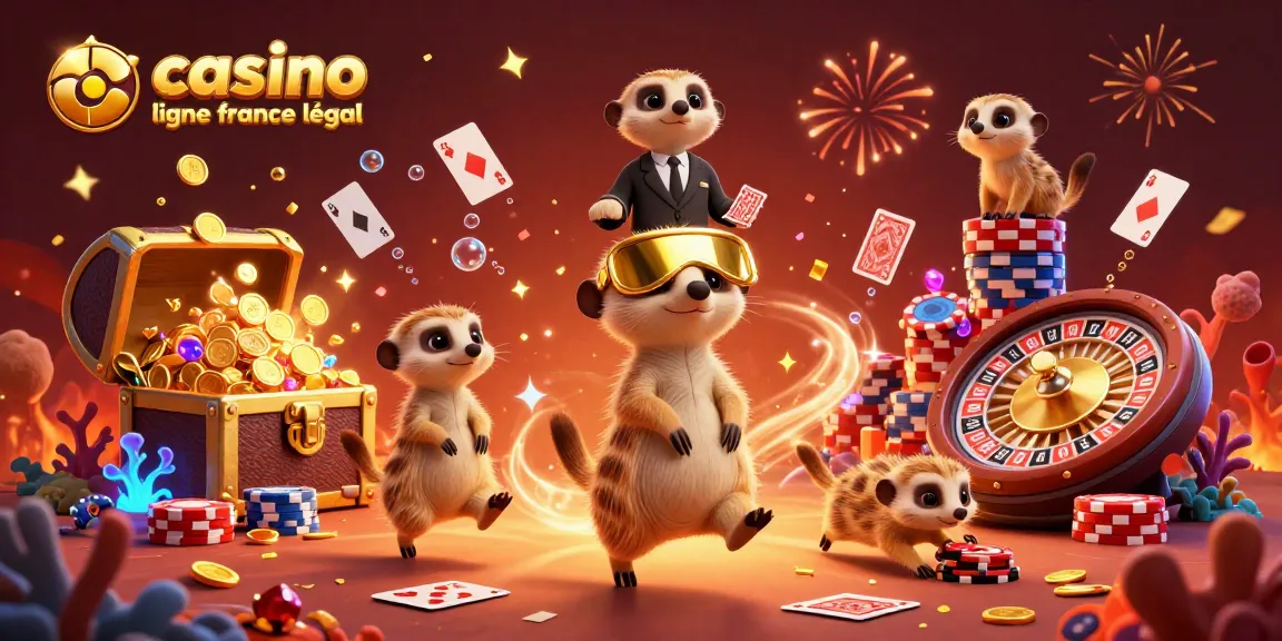 Illustration d'une opération de casino en ligne France légal avec des suricates dans une scène ludique.