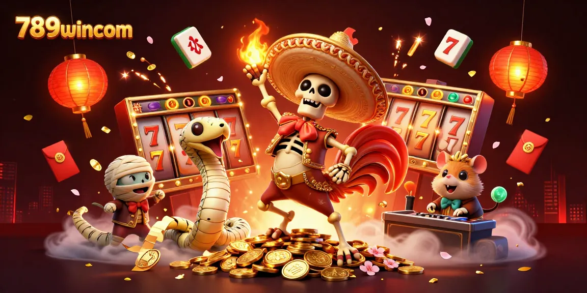 Experience winning moments at 789wincom with vibrant casino characters celebrating in a dynamic 3D illustration.