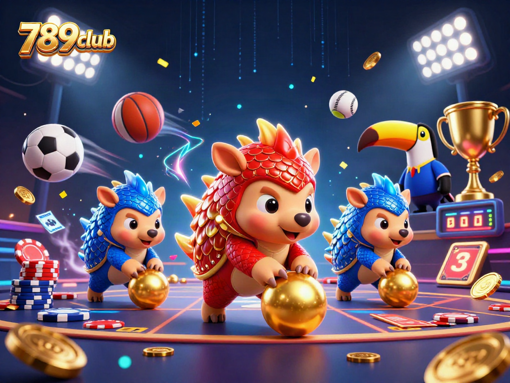 Engage with the vibrant 789club casino scene featuring rival pangolins at play!
