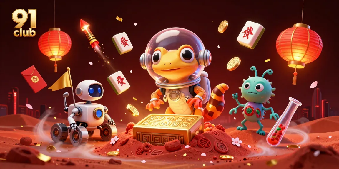 Navigate the exciting 91 club with our engaging 3D casino illustration showcasing vibrant gaming elements.