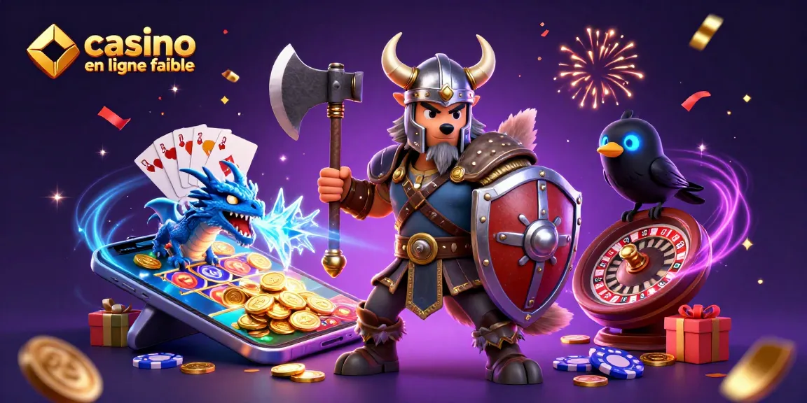 Célébrez le monde des jeux d'argent avec ce visuel dynamique illustrant un casino en ligne fiable.