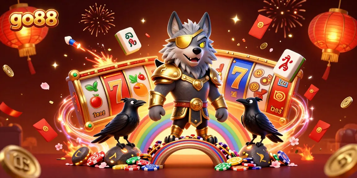 Experience exciting go88 casino action with Norse-inspired characters amidst a vibrant gaming scene.