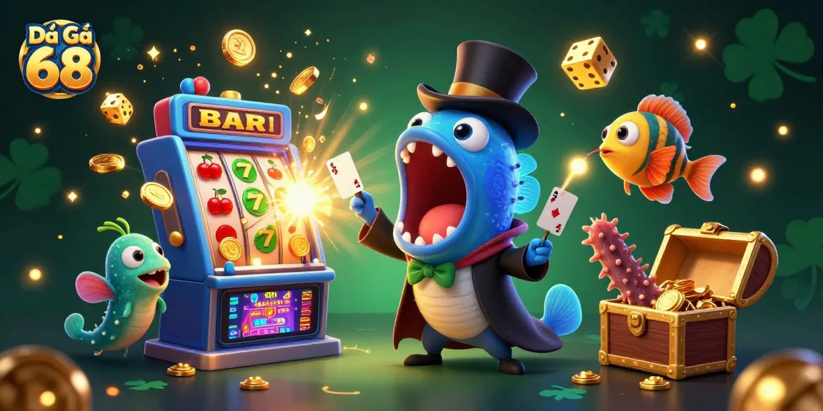 Engage with Đá Gà 68 as bioluminescent characters showcase dynamic casino action.