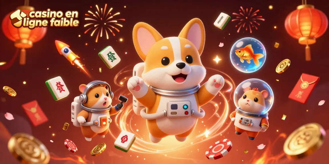 Jeu de casino en ligne fiable avec un corgi astronaute et des éléments qui flottent