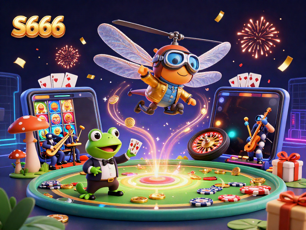 S666 offers thrilling casino experiences with vibrant games and engaging croupiers in an animated 3D scene.