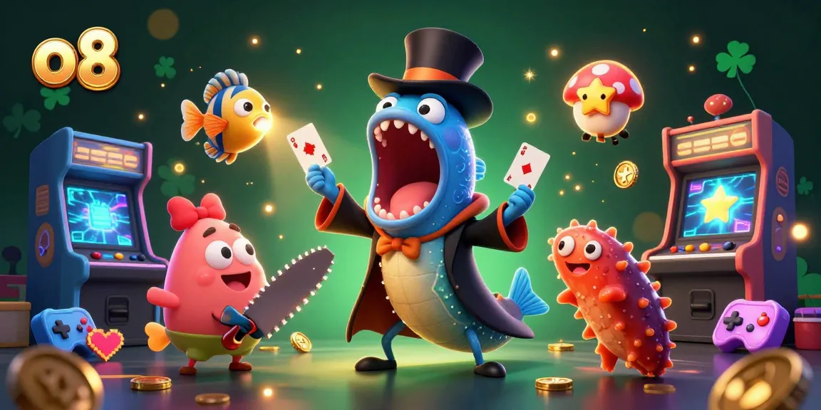 Engage with o8's top online casino offerings in this vibrant 3D underwater gaming scene.