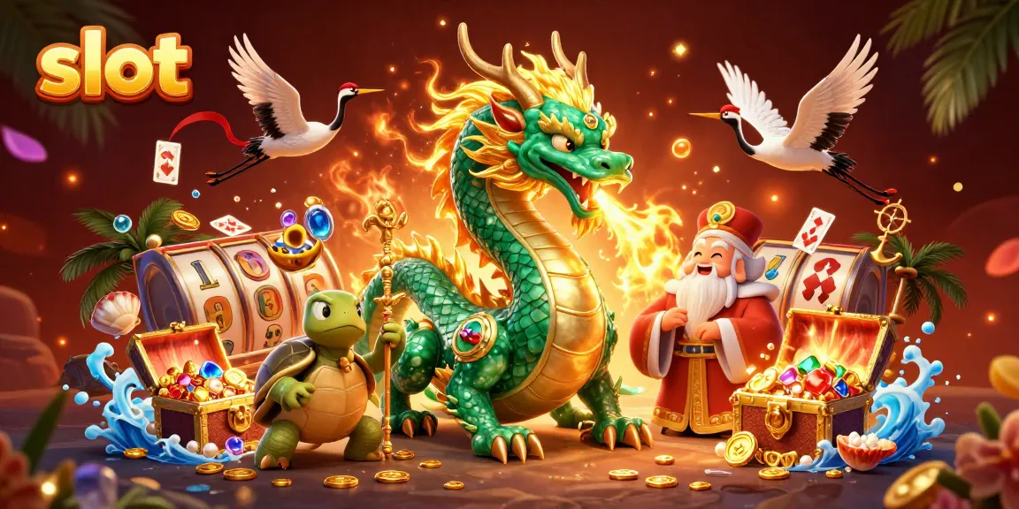 Win big at slots with the stunning 3D fantasy scene featuring luck and fortune elements.