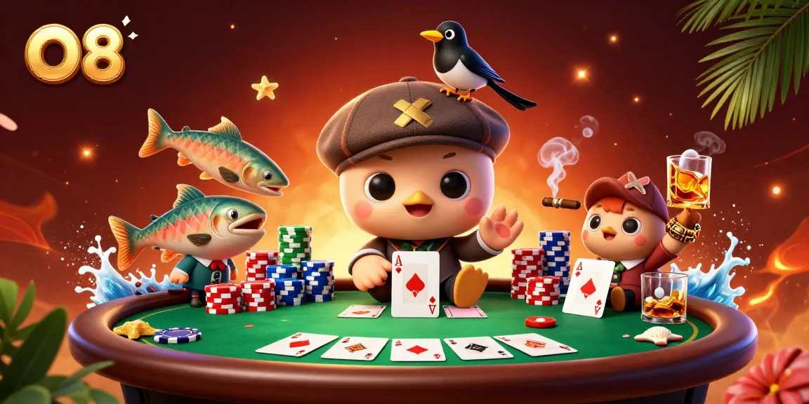 O8 brings exciting poker gameplay to life with colorful characters and vibrant casino elements.