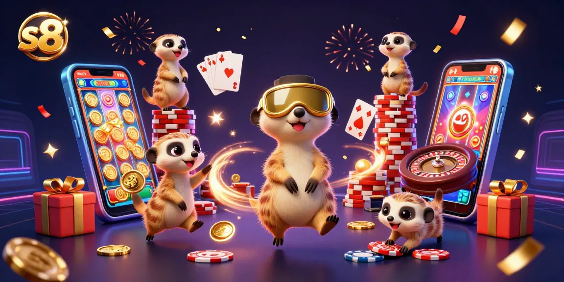 Play and win big at s8's dynamic casino scene with engaging meerkat characters.