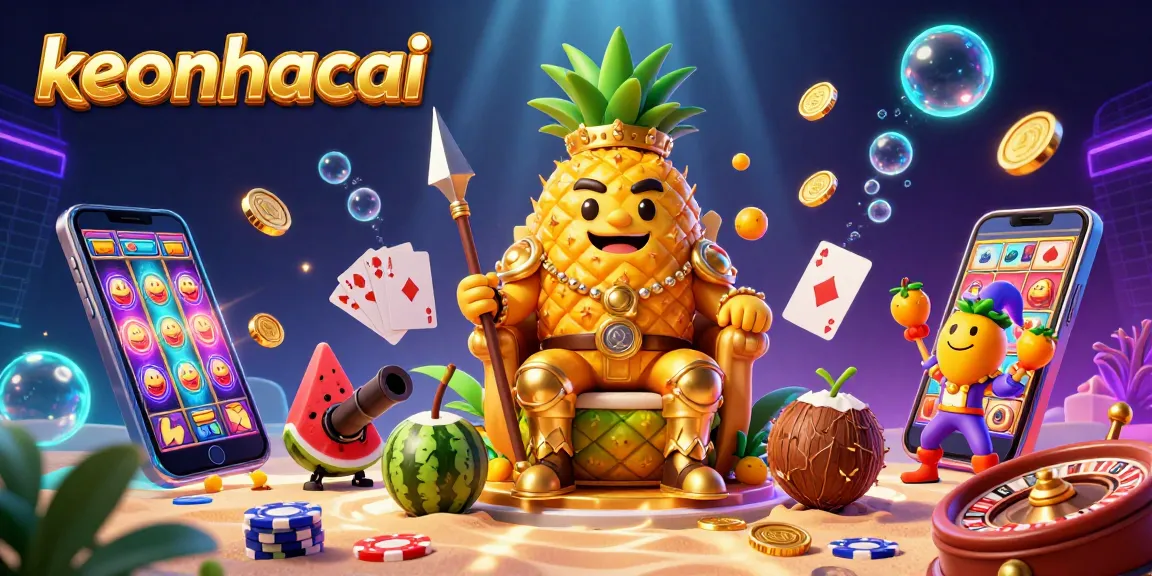 Engage with keonhacai's vibrant beach casino scene featuring the pineapple king and dynamic gaming elements.