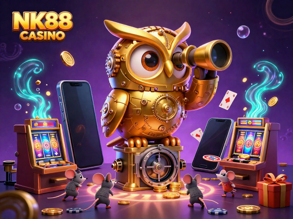 Experience thrilling slots at NK88 CASINO with immersive 3D visuals and captivating character art.