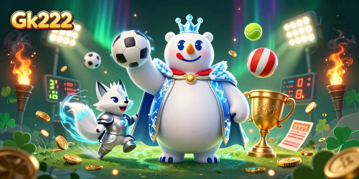 Join the fun at Gk222 with vibrant casino-themed 3D characters and dynamic sports elements.