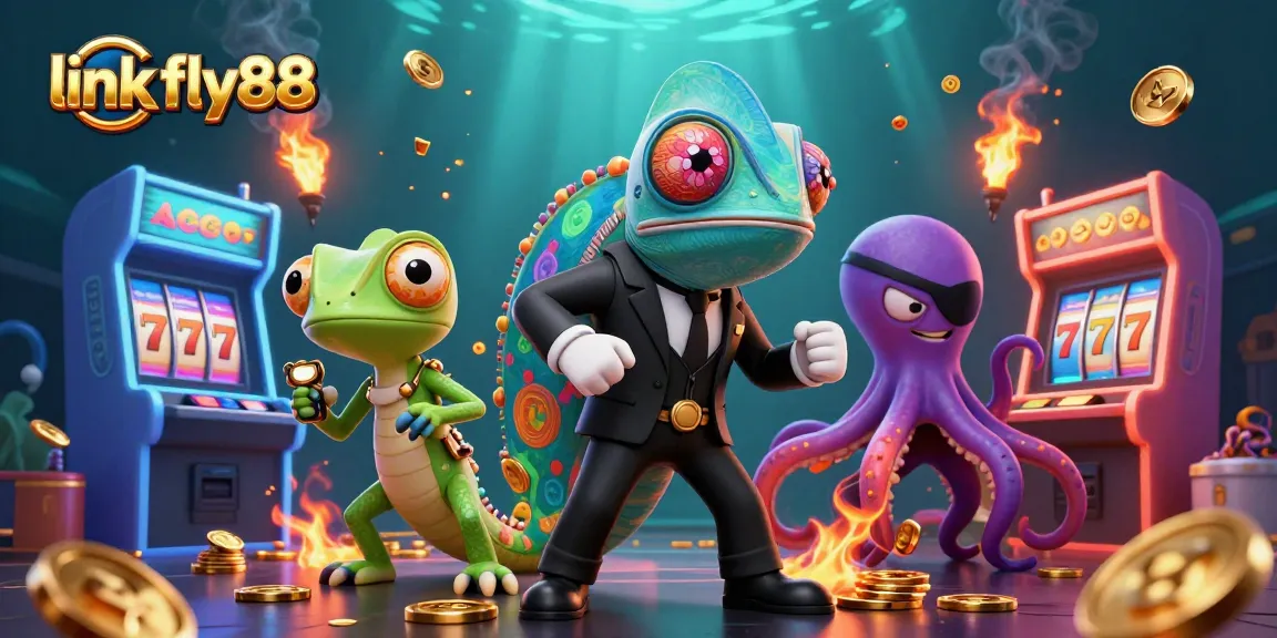 Engage with thrilling gameplay at link fly88, surrounded by vibrant slots and colorful characters.