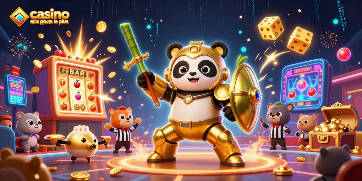 Illustration dynamique d'un casino en ligne qui paye le plus, avec des machines à sous et des personnages animés.