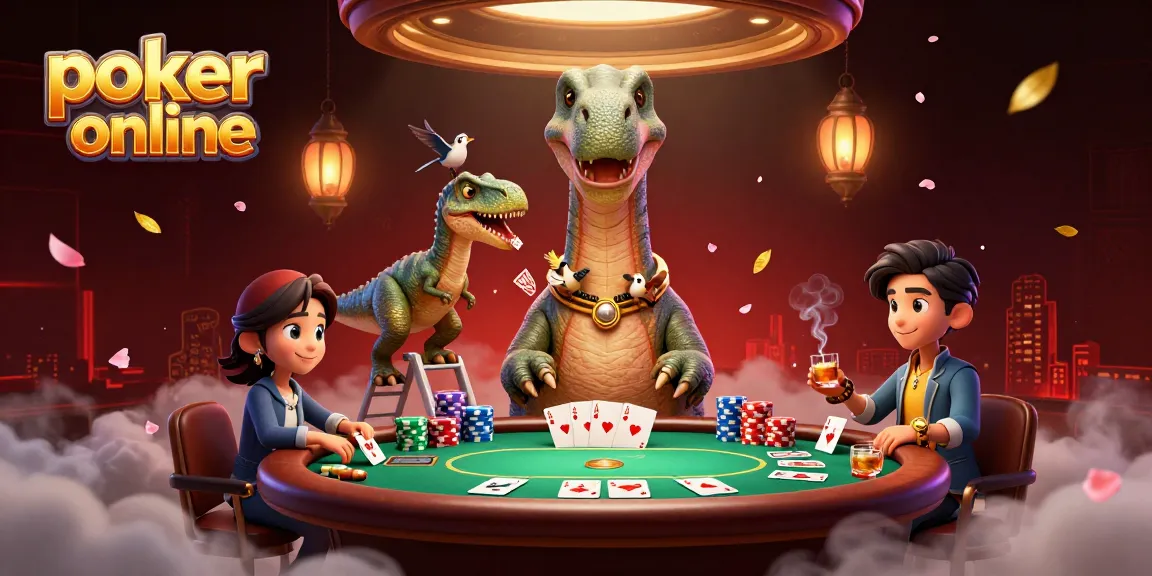 Jouez au poker en ligne avec des personnages amusants et des éléments de jeu captivants.