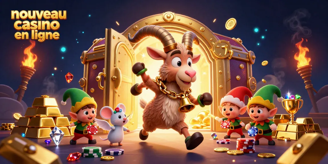 Animation captivante d'un nouveau casino en ligne avec Krampus et des elfes malicieux.