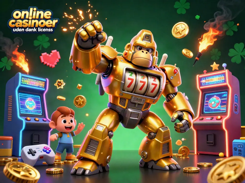Experience thrilling online casinoer uden dansk licens with a dynamic golden gorilla mech and arcade elements.