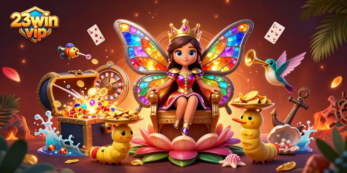 Engage in thrilling action at 23win vip, where vibrant casino games come alive with a magical butterfly queen.