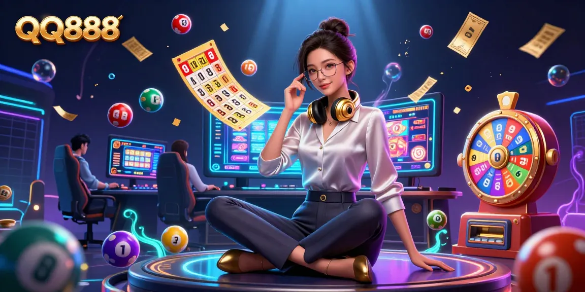Engage in thrilling casino experiences with QQ888 at a dynamic gaming setup featuring vibrant slot games.