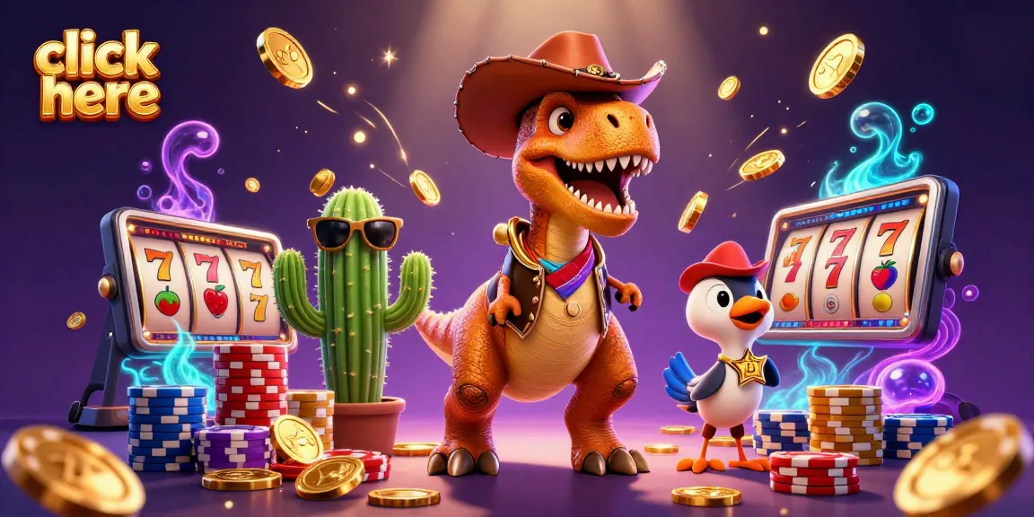 Click here to play exciting slot games with a cowboy dinosaur and treasure elements.