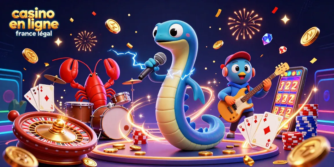 Jouer au casino en ligne France légal avec des personnages animés sur une scène festive sous-marine