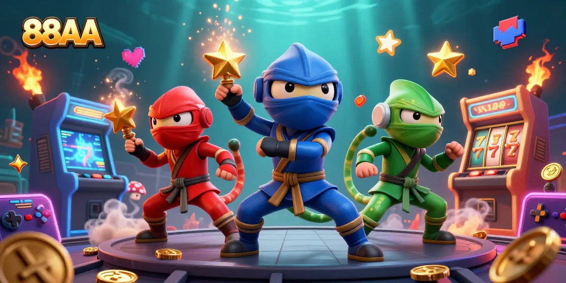 Experience thrilling gaming with 88AA's vibrant casino adventures featuring chameleons in a dynamic scene.