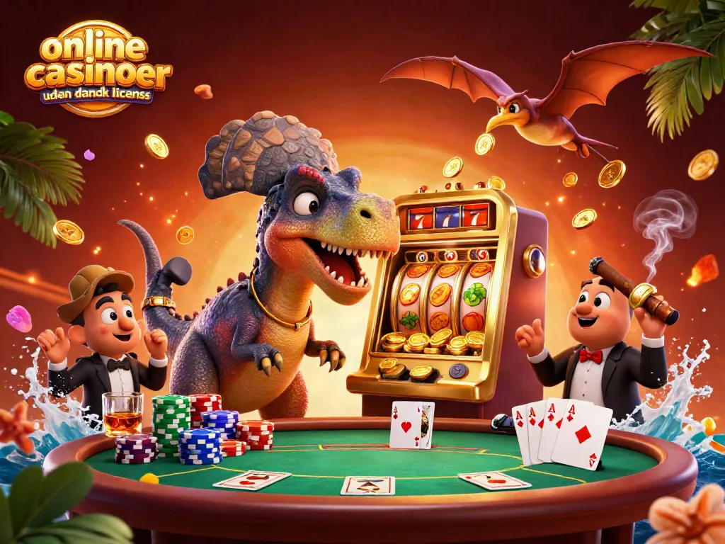 Experience thrilling moments at online casinoer uden dansk licens with 3D characters enjoying a vibrant gaming atmosphere.