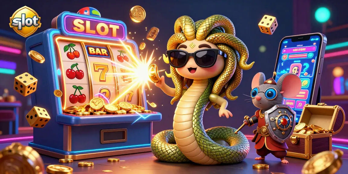 Experience thrilling slot excitement with Medusa and a warrior mouse, showcasing jackpot action in a vibrant casino.