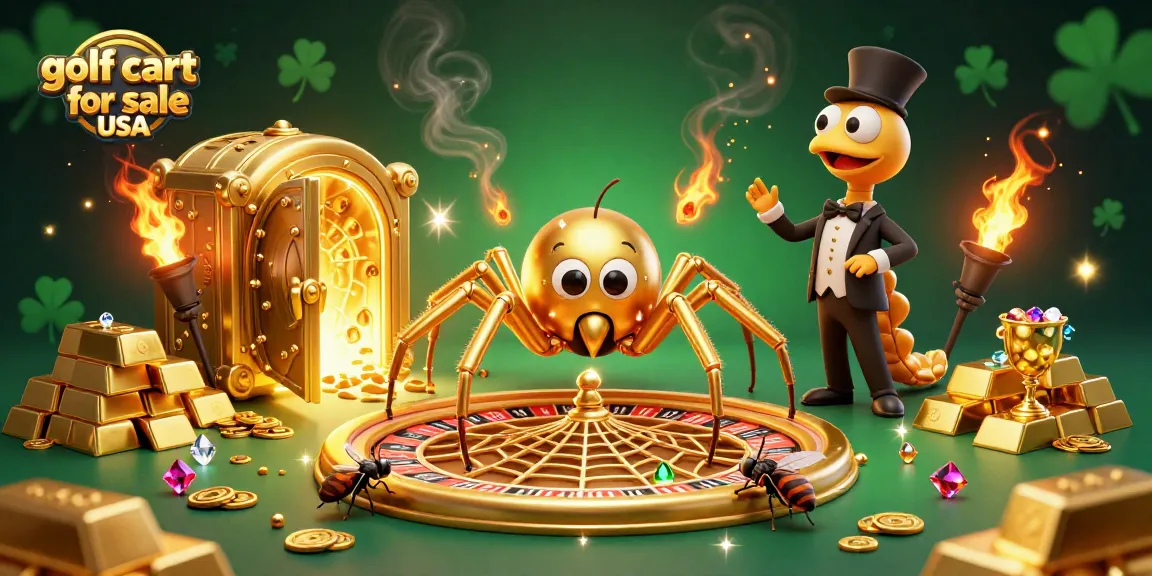 Engage with the dynamic casino scene showcasing "golf cart for sale USA" surrounded by riches and excitement.