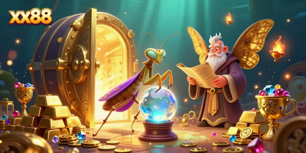 Engage with xx88's enchanting gaming world featuring vibrant characters and treasures.