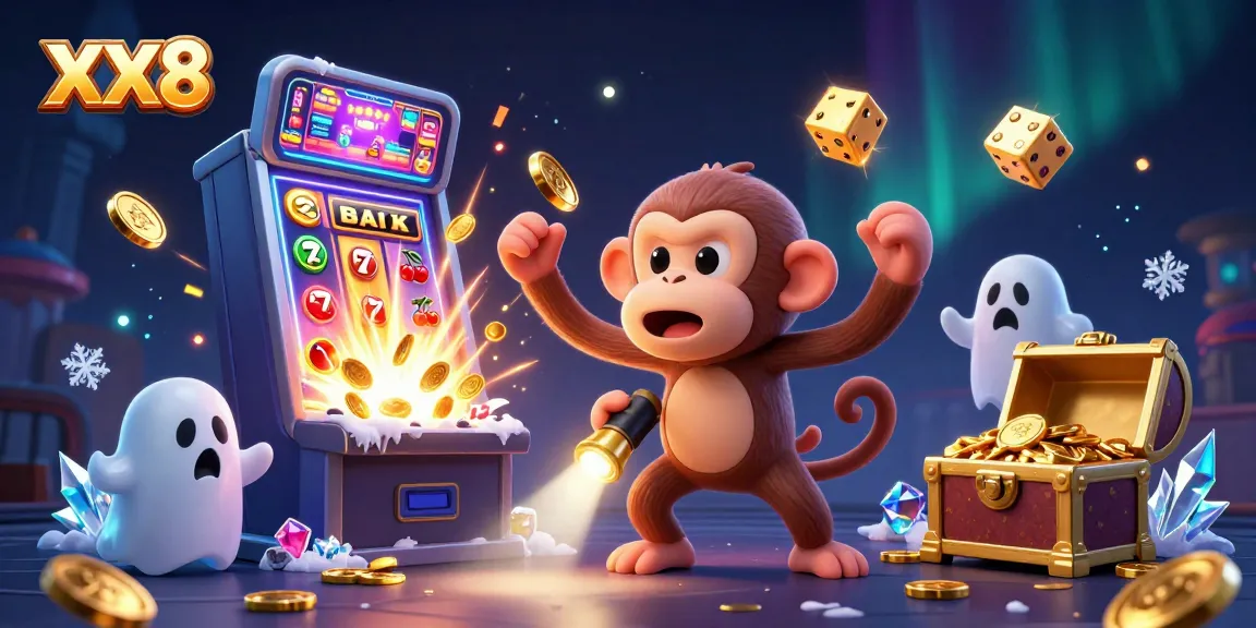 Experience the XX8 haunted casino adventure with a mischievous poltergeist monkey and golden treasures.