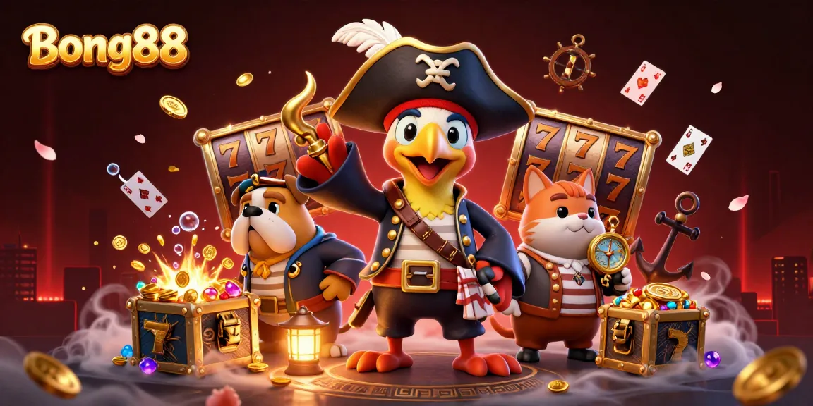 Bong88 invites players into an exhilarating world of slots and jackpots, featuring vibrant characters and explosive treasures.