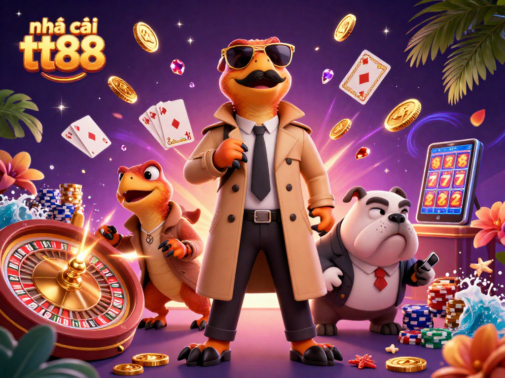 Spin the wheel and win big with nhà cái tt88 in this vibrant 3D illustration.