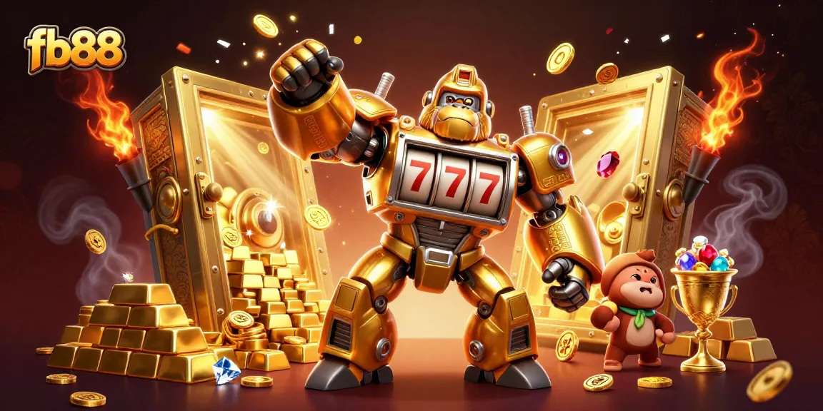 Experience the excitement of fb88 with a dynamic 3D gorilla mech and casino themes.