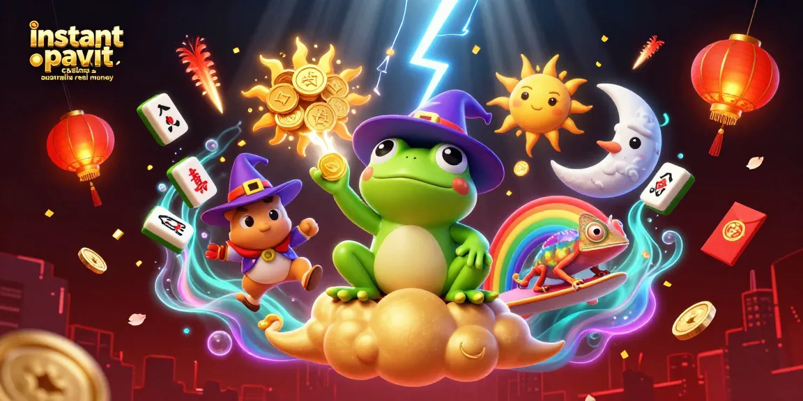 Engage in instant payout casinos Australia real money with this vibrant scene showcasing unique characters and elements.