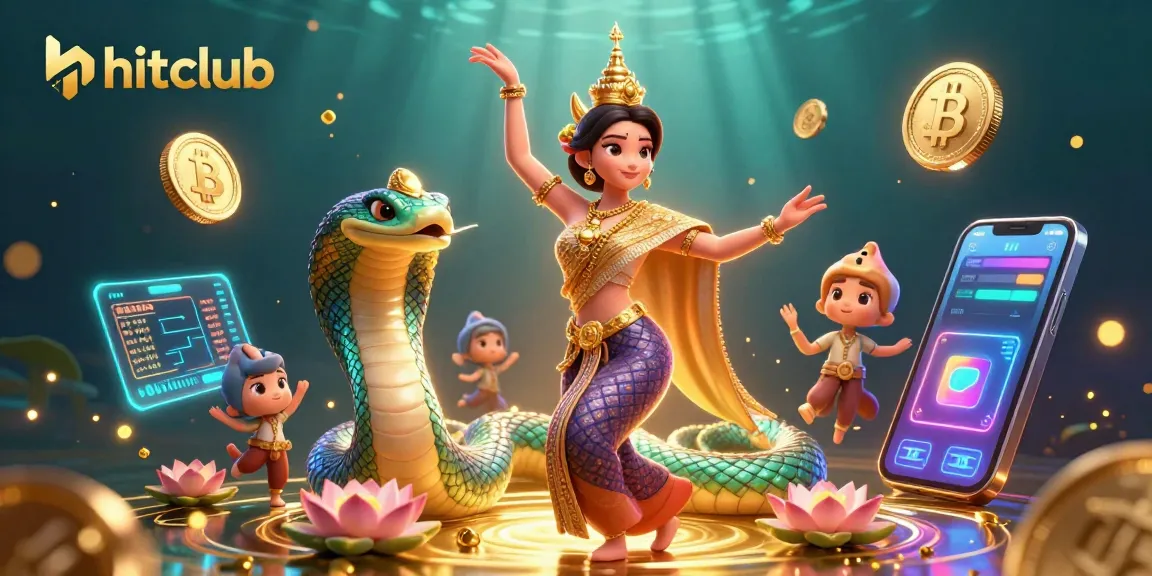 Experience the captivating world of hitclub with vibrant scenes of traditional Thai dance and digital gaming elements.